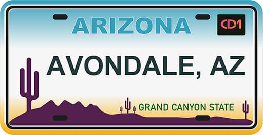 Location Plate for Avondale, Arizona Avondale Service Area Plate