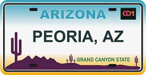 Location Plate for Peoria, Arizona Peoria Service Area Plate