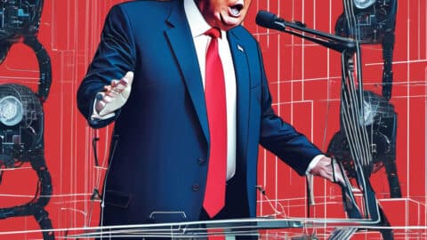 donald trump AI AI image of President Donald Trump speaking