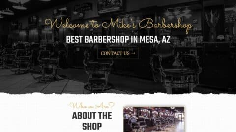 mike barbershops mesa website screenshot
